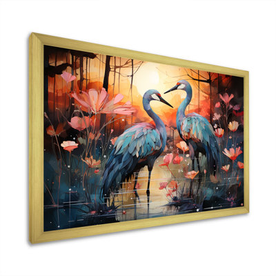 Flamant crépuscule sur toile