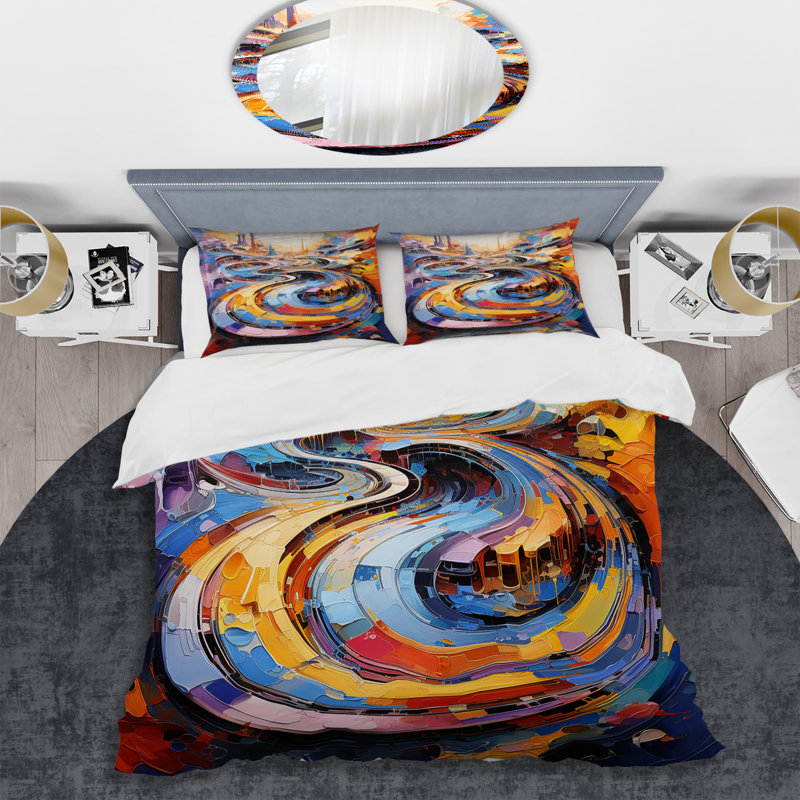 Ensemble de housse de couette coloré Race Tracks Of Surréalisme Land 2 - Race Tracks