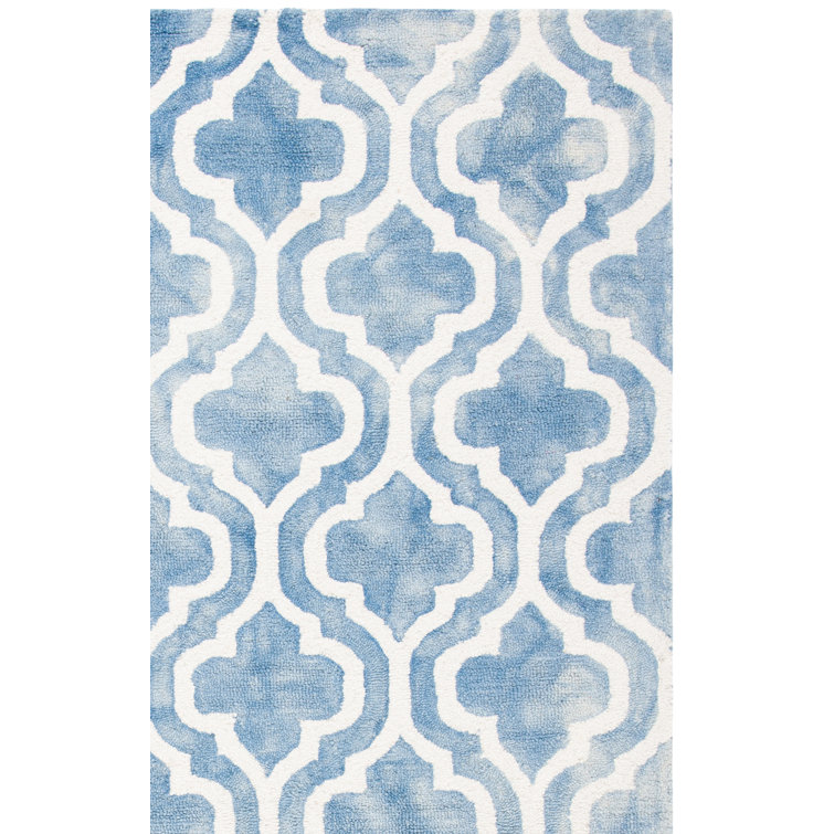 Dip Dye Hand Tufted Wool Geometric Rug