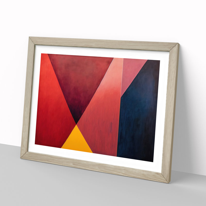 Modern Art Abstract Painting - Framed Print, 25cm H x 34cm W, Oak Framed