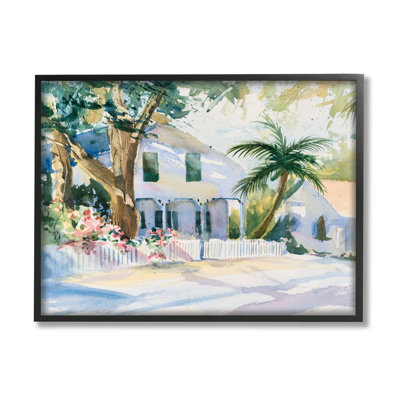 Au-418-Giclee " Seaside Neighbourhood Palm Trees " by Stephen Calcasola
