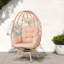 Chaises longues pivotantes de patio, chaise d'œuf en acier de rotin de Pe pour la maison