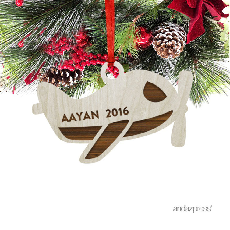 Airplane Shaped Ornament with Gift Bag The Holiday Aisle Customize: Yes