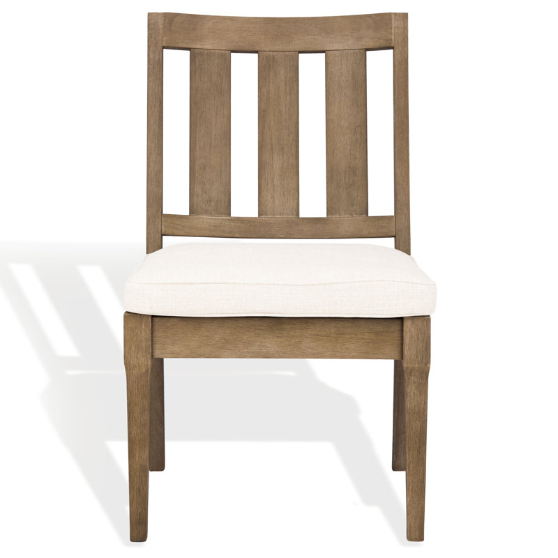 Samya Wooden Patio Dining Chair, Cream