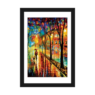 «Walk with Dog» - Reproduction de giclée sur toile tendue avec châssis