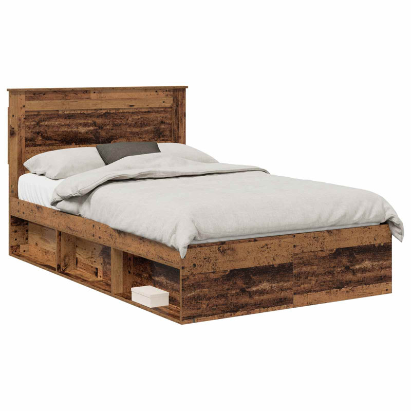 Solid Wood Bed, Double (4'6), Old Wood