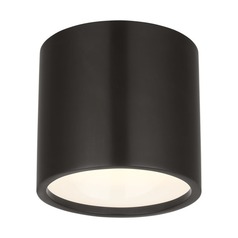 Dola 1 - Light LED Flush Mount, Clear/Bronze, Bronze, 5.5" H x 6" W x 6" D