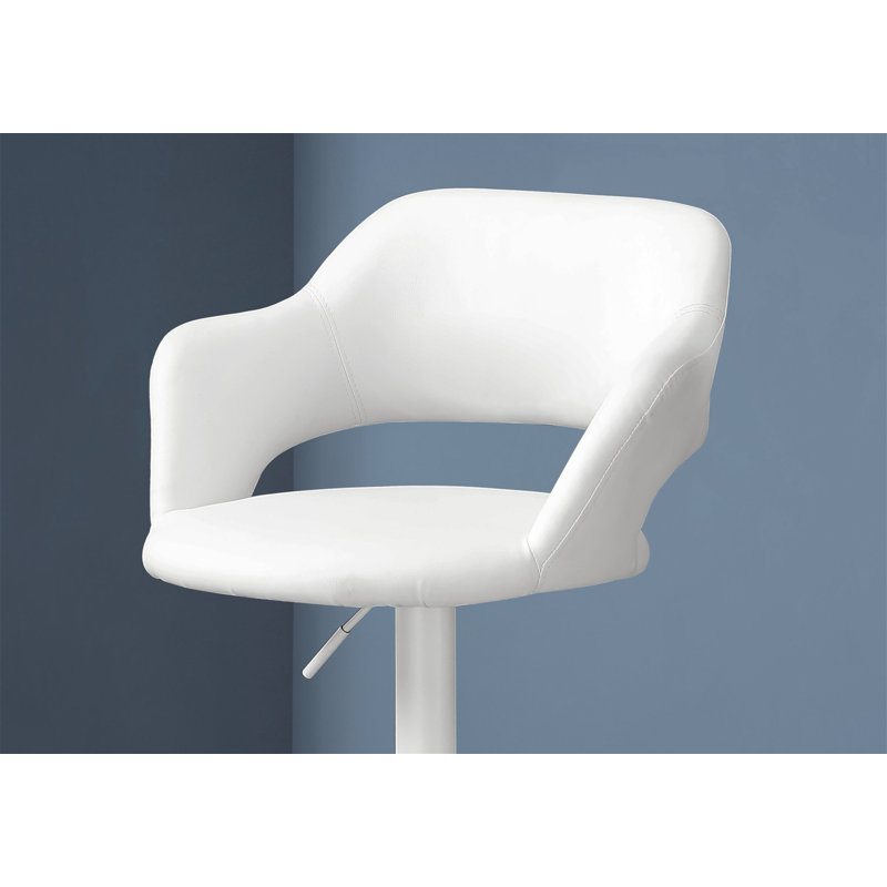 Tabouret de bar pivotant moderne avec finition en métal et similicuir, idéal pour les bars et les comptoirs, Blanc