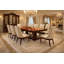 9-piece Walnut Dining Set With Leather Chairs