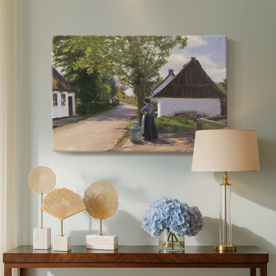 Hans Andersen Brendekilde "Woman with a Milk Jug on a Village Road" - Museum Quality Gallery Wrapped Canvas Wall Art