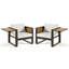 Ensemble de meubles de patio en aluminium 4 pièces avec tables d'appoint rabattables pour 5