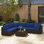 7PCS Patio Rattan Furniture Set Sectional Sofa Cushioned Garden Navy.