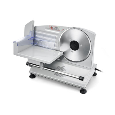 Trancheuse à viande électrique de 17 cm (6,7 pouces) et 150 W, avec deux lames en acier inoxydable SUS420, épaisseur réglable de 0 à 1,5 cm (0 à 0,6 pouce), certifiée ETL, idéale pour la viande, le jambon, la baguette et le steak.