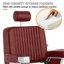 Fauteuil de salon rétro à hauteur réglable rouge, fauteuil de coiffeur inclinable à rotation à 360 degrés