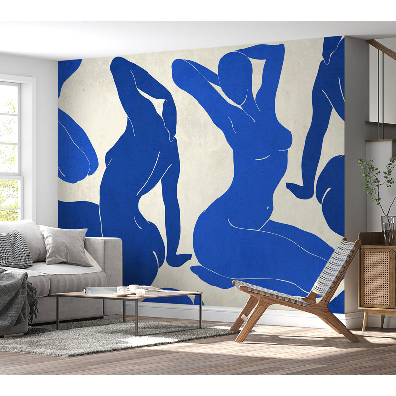 Murale abstraite pelez et collez - style Matisse femmes, L 41 po x l 57 po