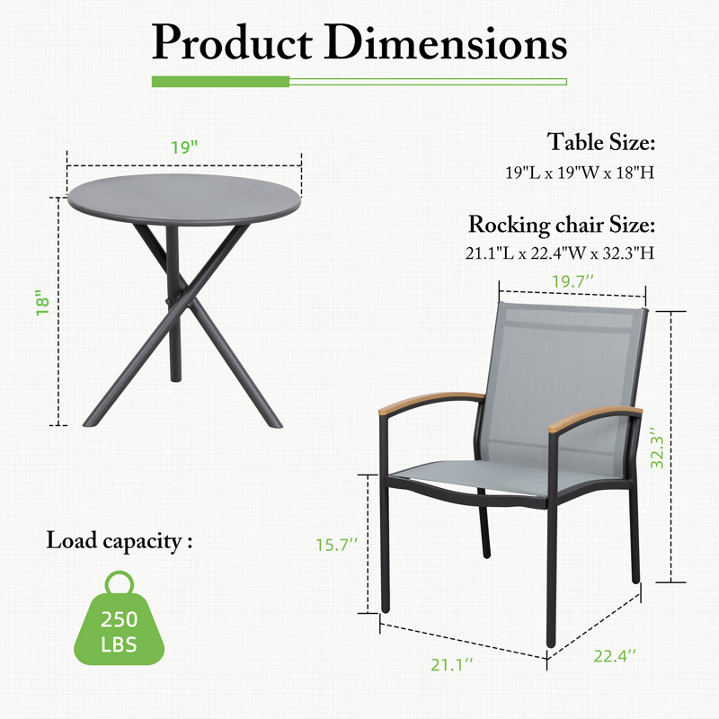 Happel Wicker 2 - Person Patio Conversation Sets with Cushions, Dark Grey