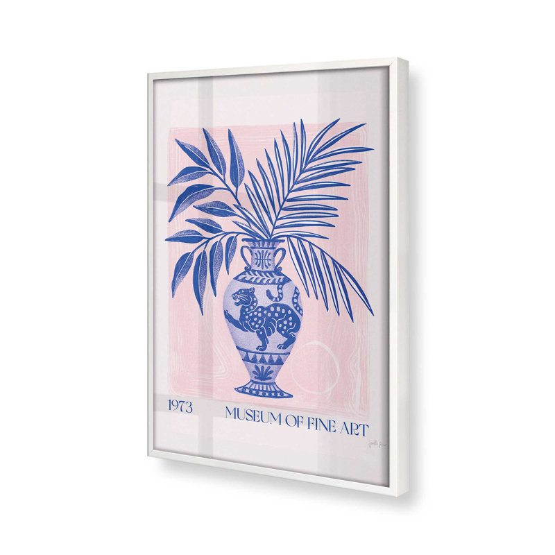 "Vase d'élégance botanique", Cadre opaque blanc, H 11 po x l 9 po