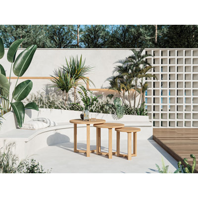 Petite table d'appoint gigogne en teck Khyler