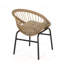 Ensemble de 2 chaises de salle à manger élégantes en osier Boho avec structure en métal et coussins résistants à l'eau pour l'extérieur