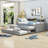 Ajara Twin XL Wooden Daybed with Two Twin Size Trundles and Three Shelves-891171466