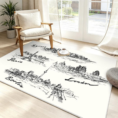 Tapis d'intérieur transparent Skyline Paris London