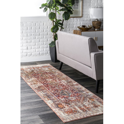 Tapis oriental / persan pour la cuisine, le salon, la chambre à coucher et la salle à manger Osco, rouille / multicolore