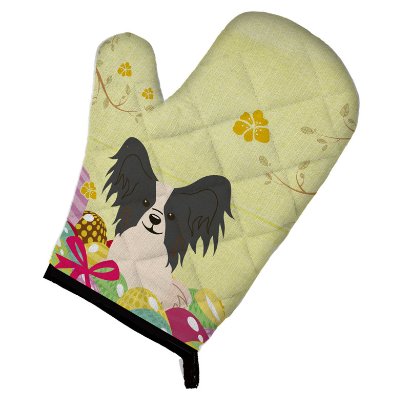 The Holiday Aisle® Saroyan Oven Mitt, Light Green/Beige/Gray