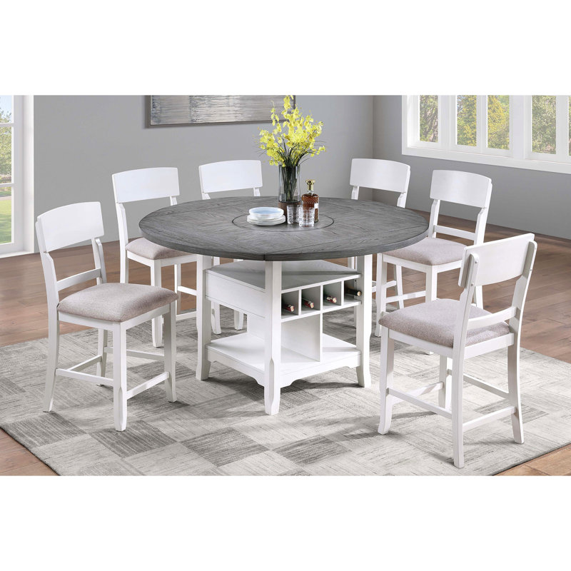 Ensemble repas pour 6 personnes à hauteur de comptoir, Gris