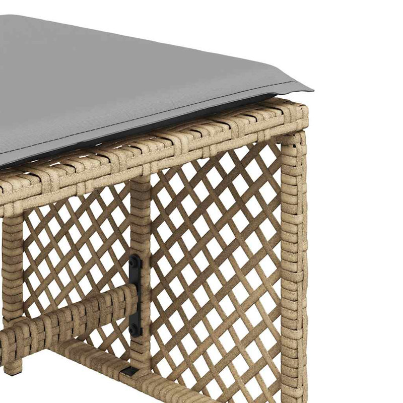 Outdoor Ottoman, Light Grey, Mix Beige