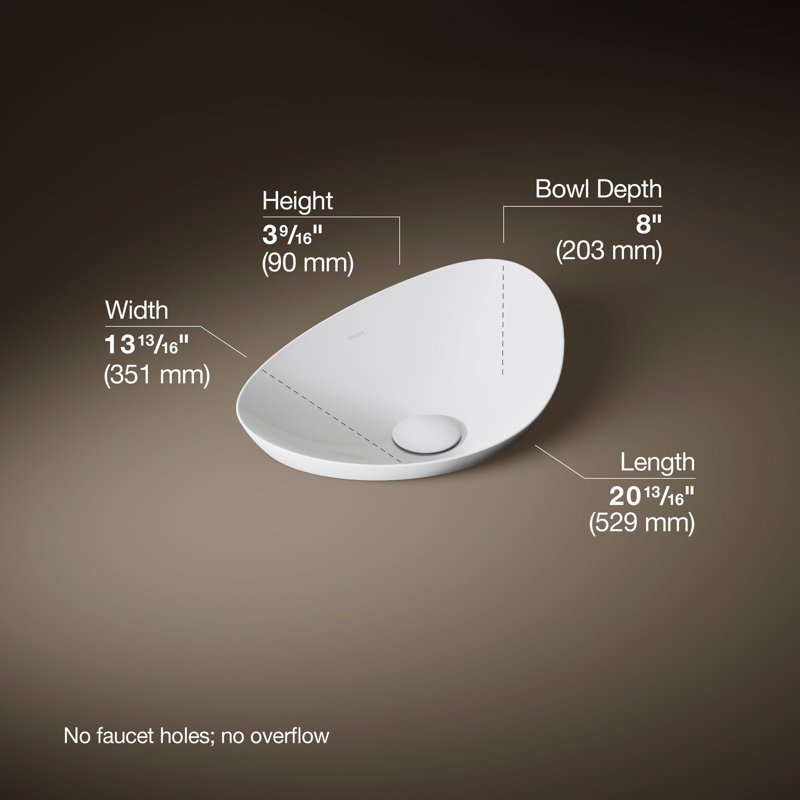 Veil® Small Vessel No Overflow, White