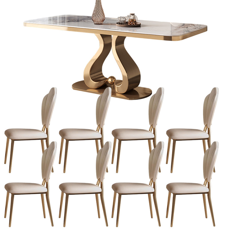 Luxury modern rectangular dining table sets