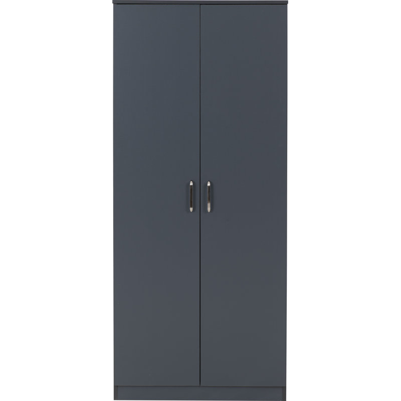 Sumrah 2 Door Manufactured Wood Wardrobe, Grey