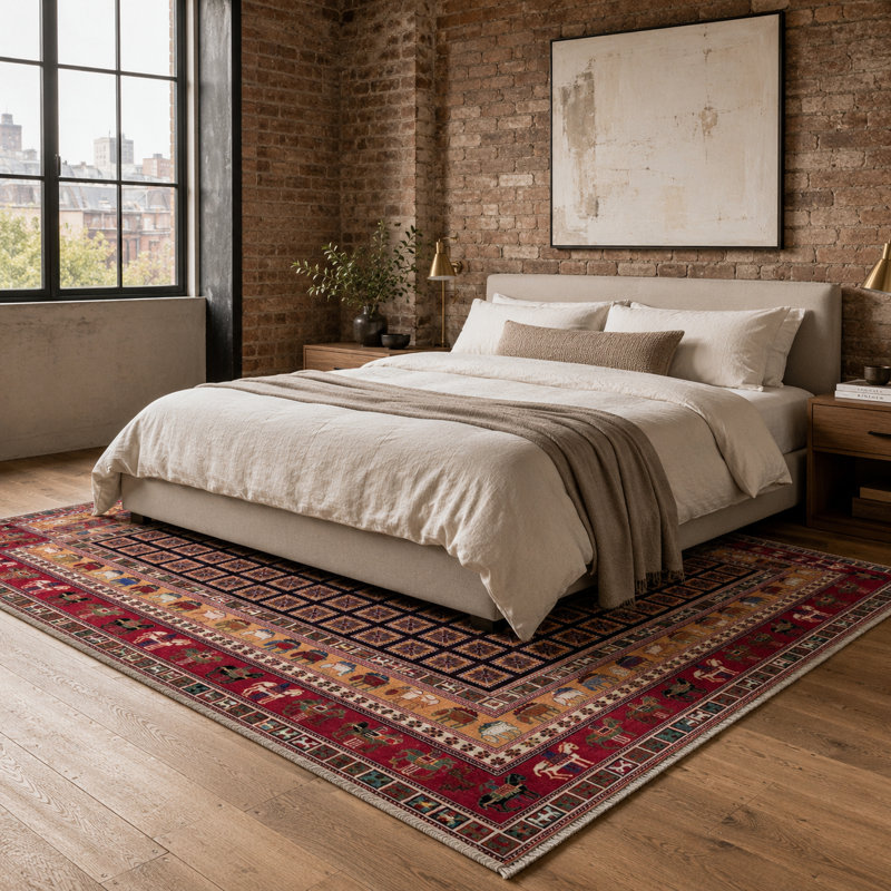 Vintage Look Cotton and Chenille Flatweave Area Rug, 120 x 180 cm