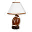 Lampe de table en céramique de 13,5 po de hauteur, design football, abat-jour en lin
