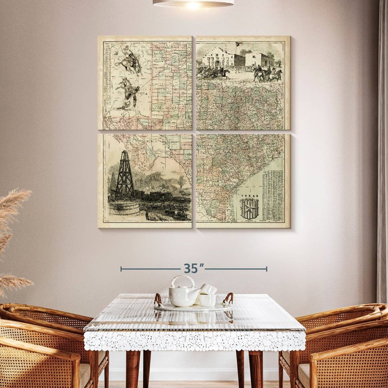 Aliaz Map Of Texas, 45'' H x 45'' W