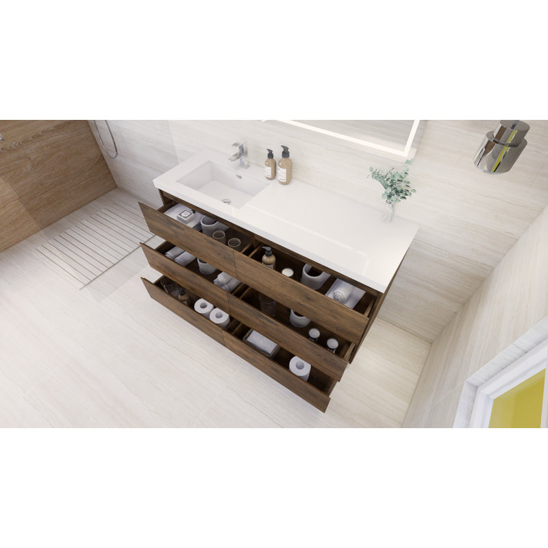 Ensemble de meuble-lavabo simple 60 po Hardy, Bois de rose