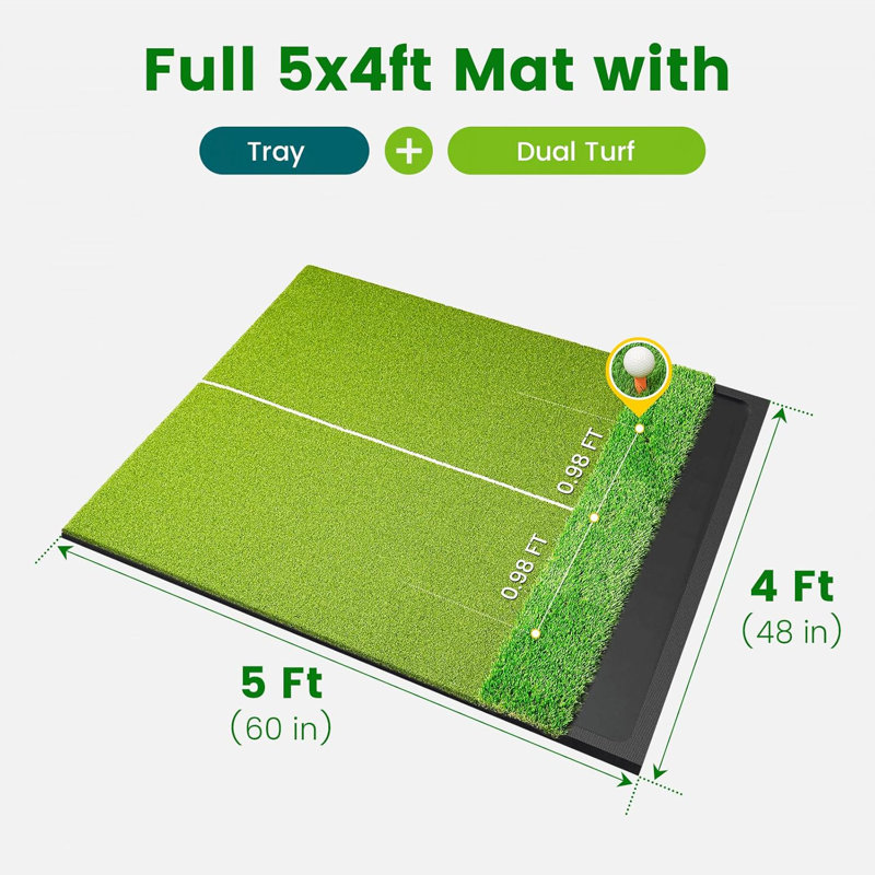 Tapis de golf 5x4ft 2-en-1