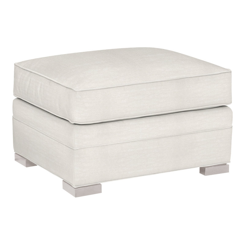Davidson 28" Ottoman, Dove Gray, Nadia Parchment