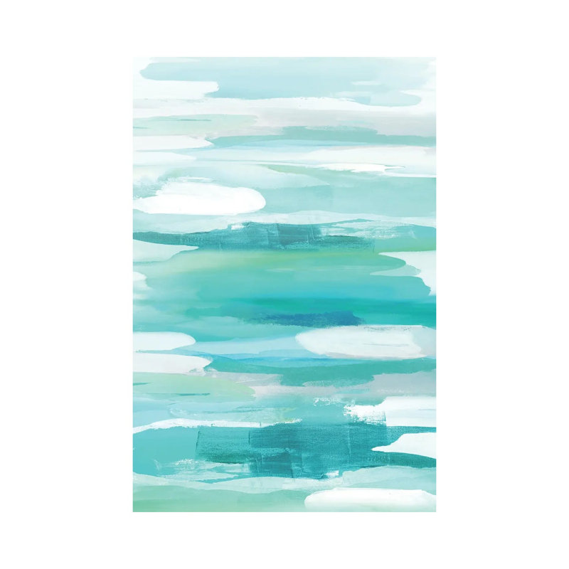 Glide Aqua by Jackie Hanson - Wrapped Canvas Print, 20.32 cm H x 30.48 cm W