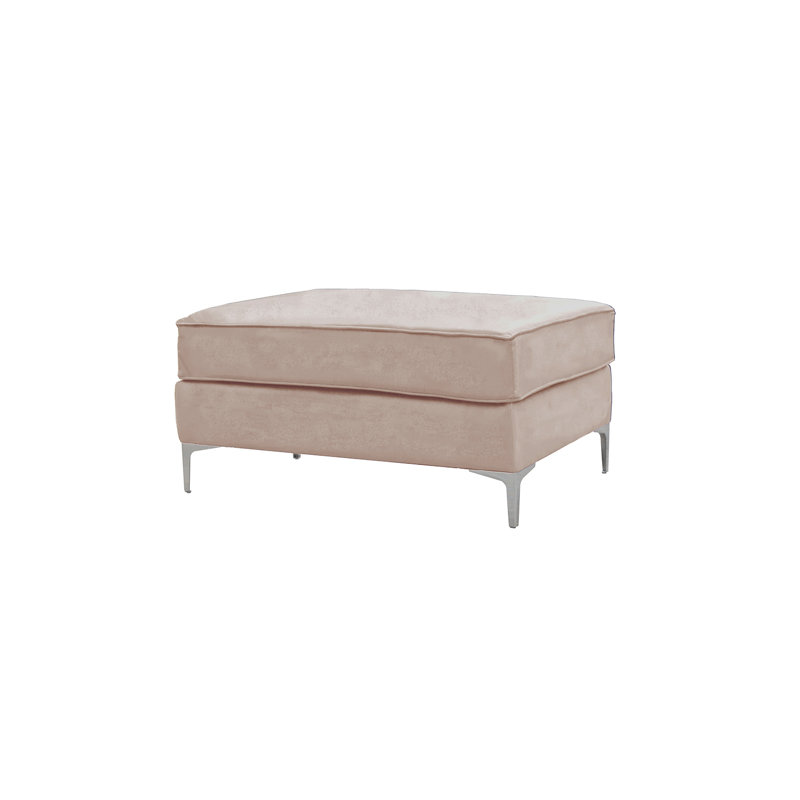 Georgio 93cm Wide Velvet Rectangle Ottoman, Pink