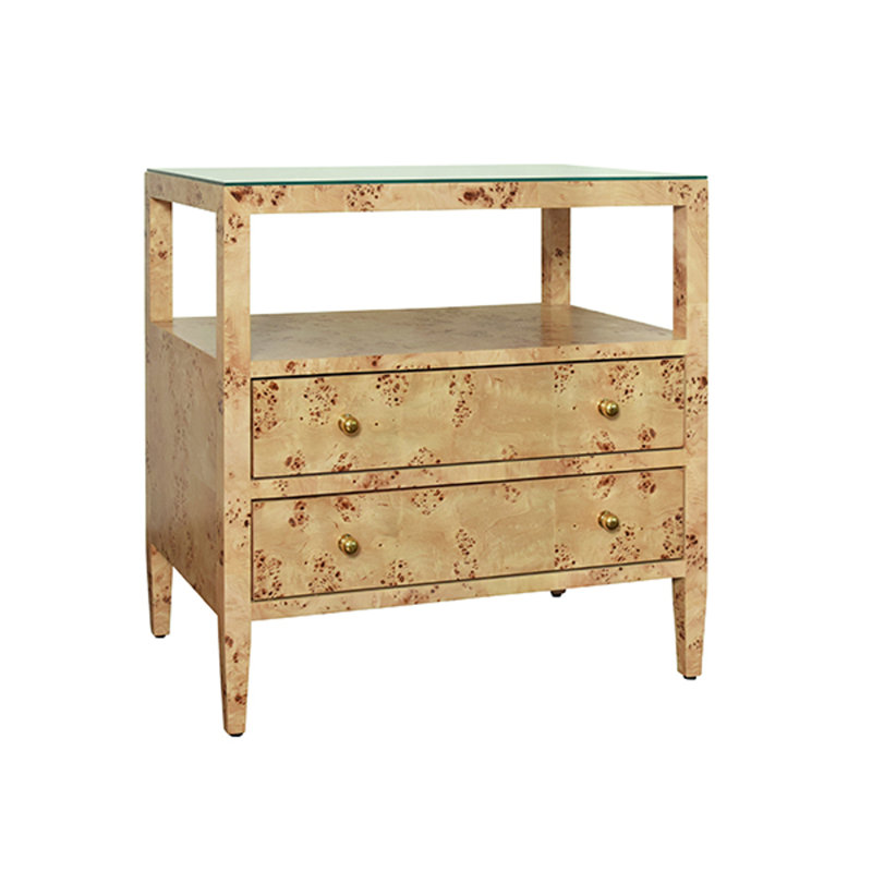 Douglas Glass End Table, Brown