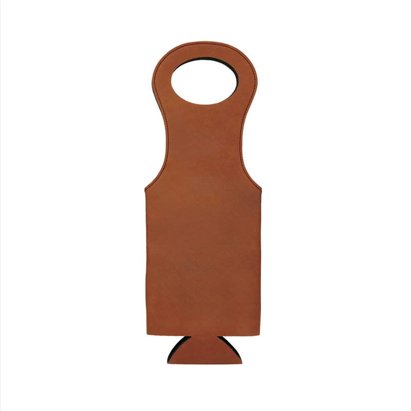 Transporteur de vin en similicuir, Caramel