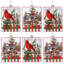 Cardinal Plaid Rectangle Ornament, 6 Inches