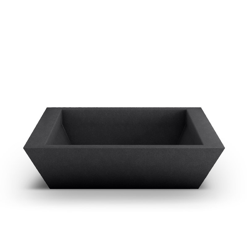 Newport Shallow Concrete Planter , Dark Gray, 6" H x 24" W x 24" D