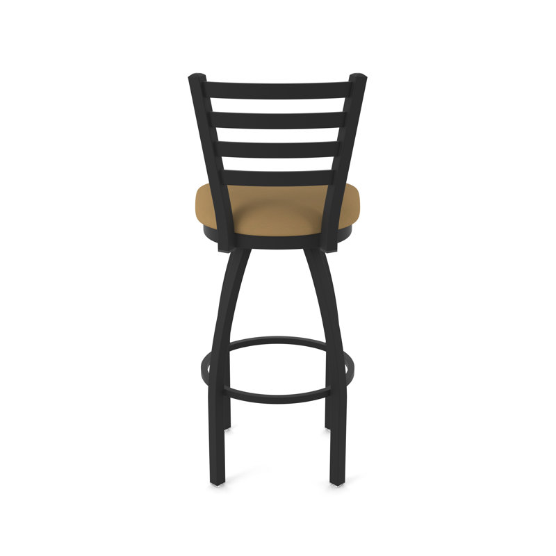 Jackie Swivel Stool, Black Wrinkle, Vinyl-Canter Saddle, Extra Tall (36" Seat Height)