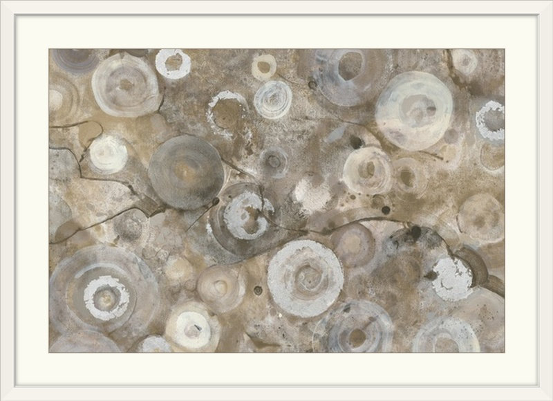 «Gondola Neutral Agate», Albena Hristova, reproduction d'art, H 20 po x l 26 po x P 1 po, Cadre blanc