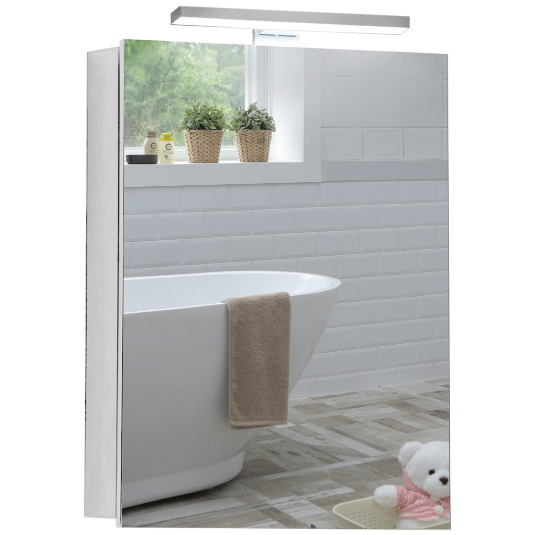 Seibel 500mm W 700mm H Surface Frameless Medicine Cabinet Mirror 2 Adjustable