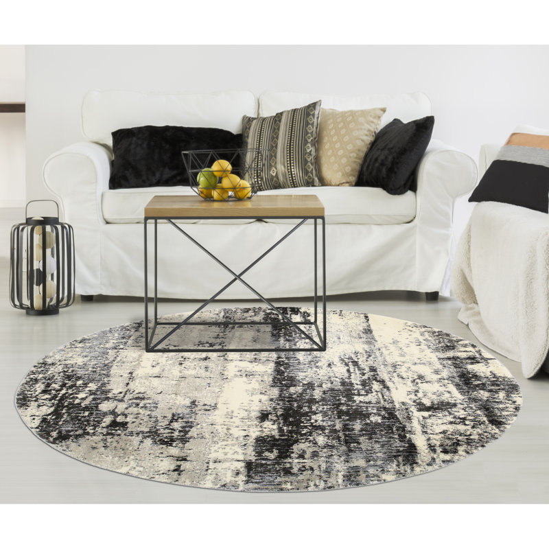 Kelson Abstract Indoor Rug, Round 4'5"