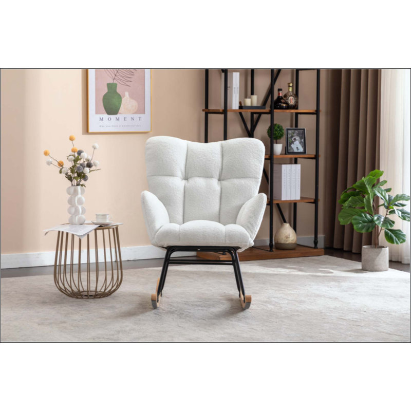 Chaise de chambre de bébé à bascule Teddy, Ivoire ivoire