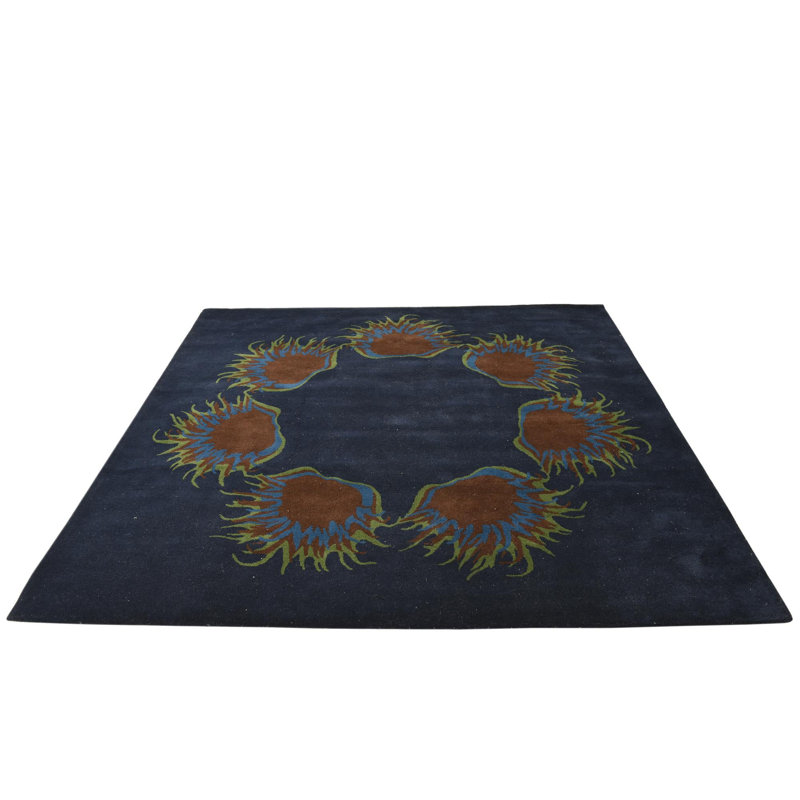 Tapis carré bleu marine Otto